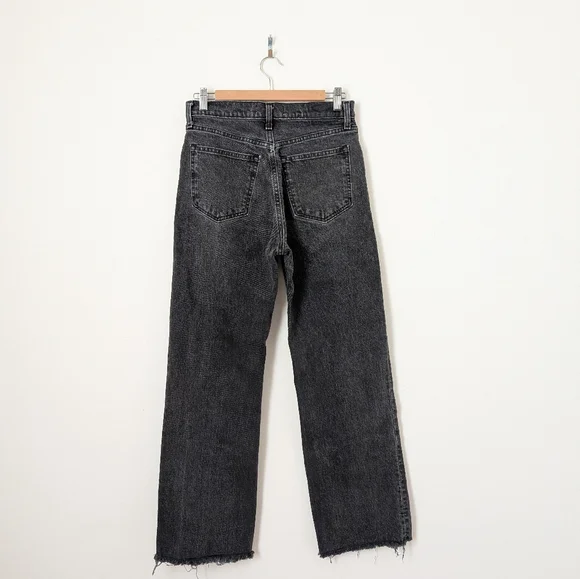 Abercrombie & Fitch Washed Black 90s Relaxed High Rise Cotton Denim Jeans - Picture 5 of 6